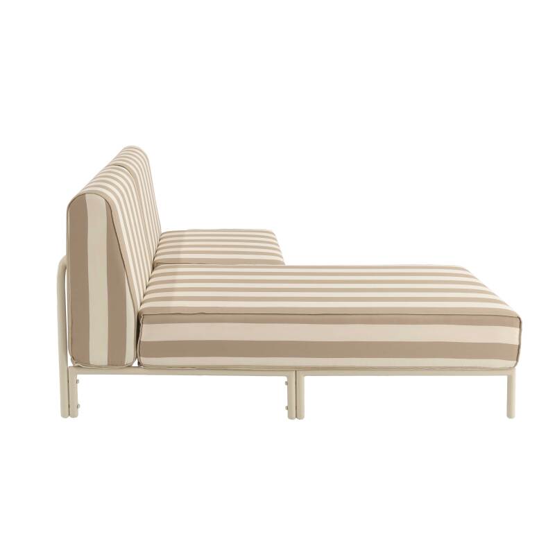Divano modulare da esterno a righe 2 posti con 1 poltrona e 1 chaise longue (5/8)