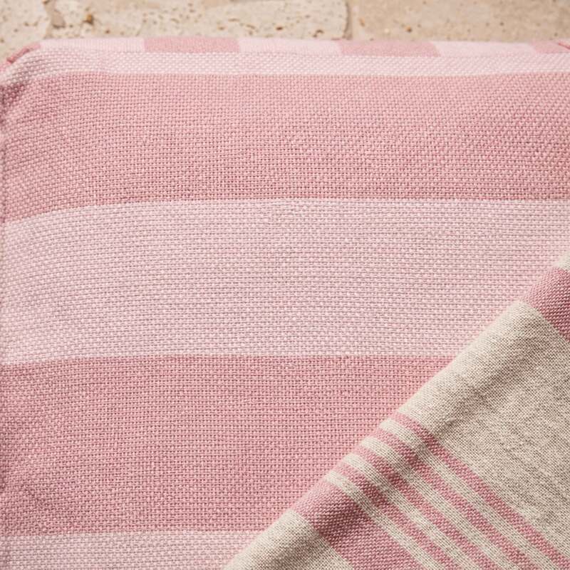 Divano modulare da esterno con 2 posti con 2 chaise longue a righe (3/6)