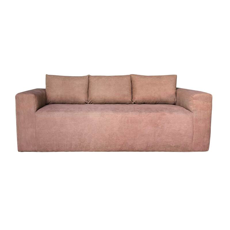 Divano 3 posti in tessuto a coste con cuscini (5/9)
