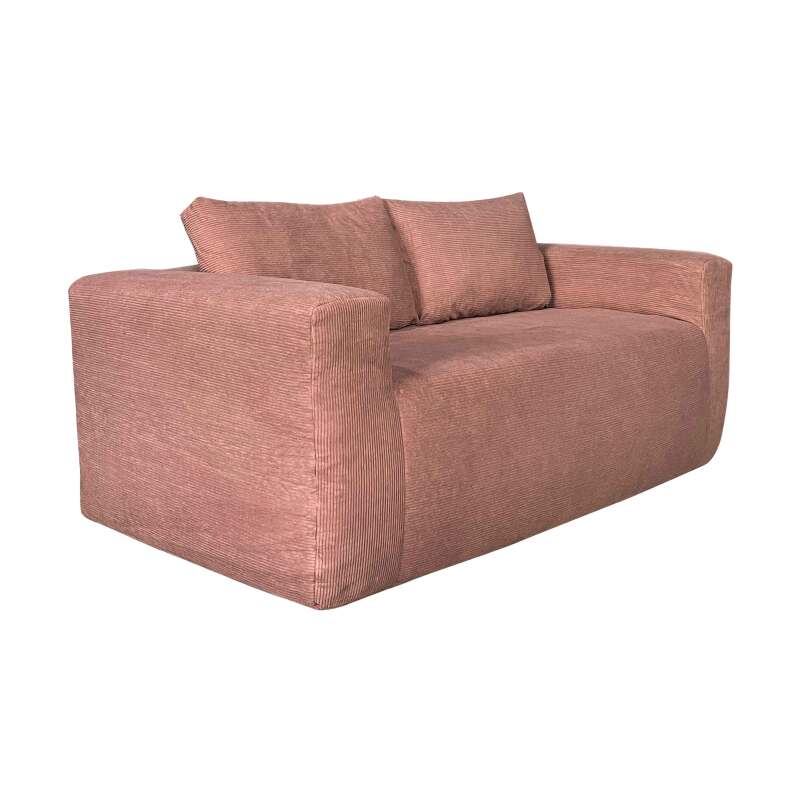Divano 2 posti in tessuto a coste con cuscini