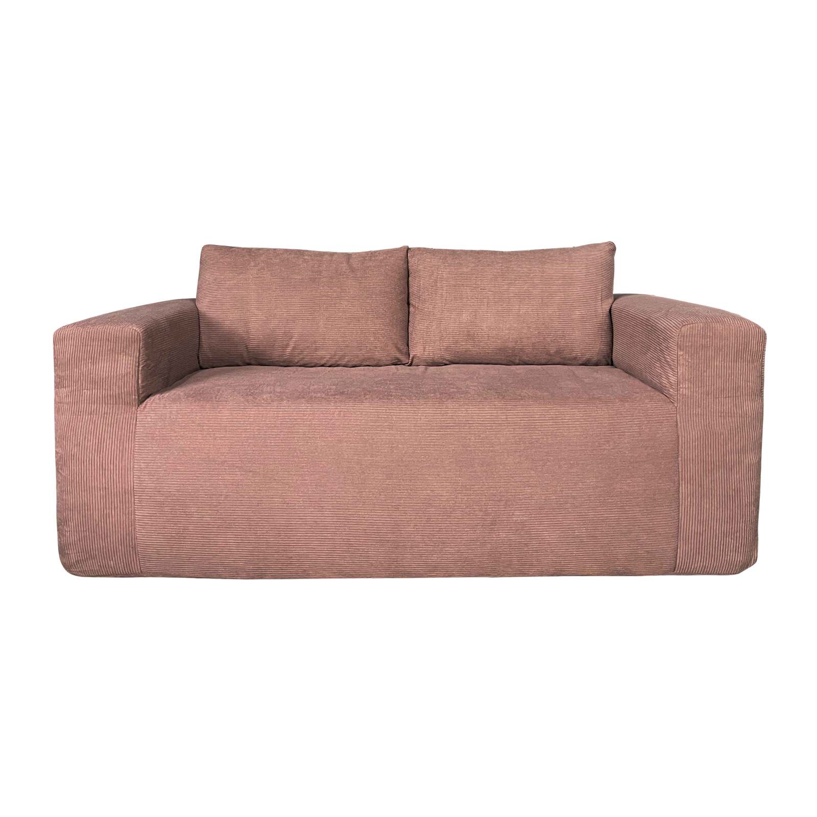 Divano 2 posti in tessuto a coste con cuscini