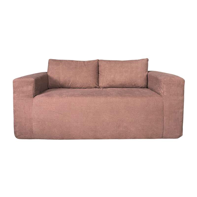 Divano 2 posti in tessuto a coste con cuscini (3/8)