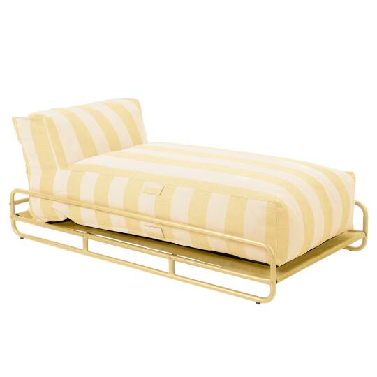 Chaise longue a righe per divano modulare da esterno con struttura | Oviala