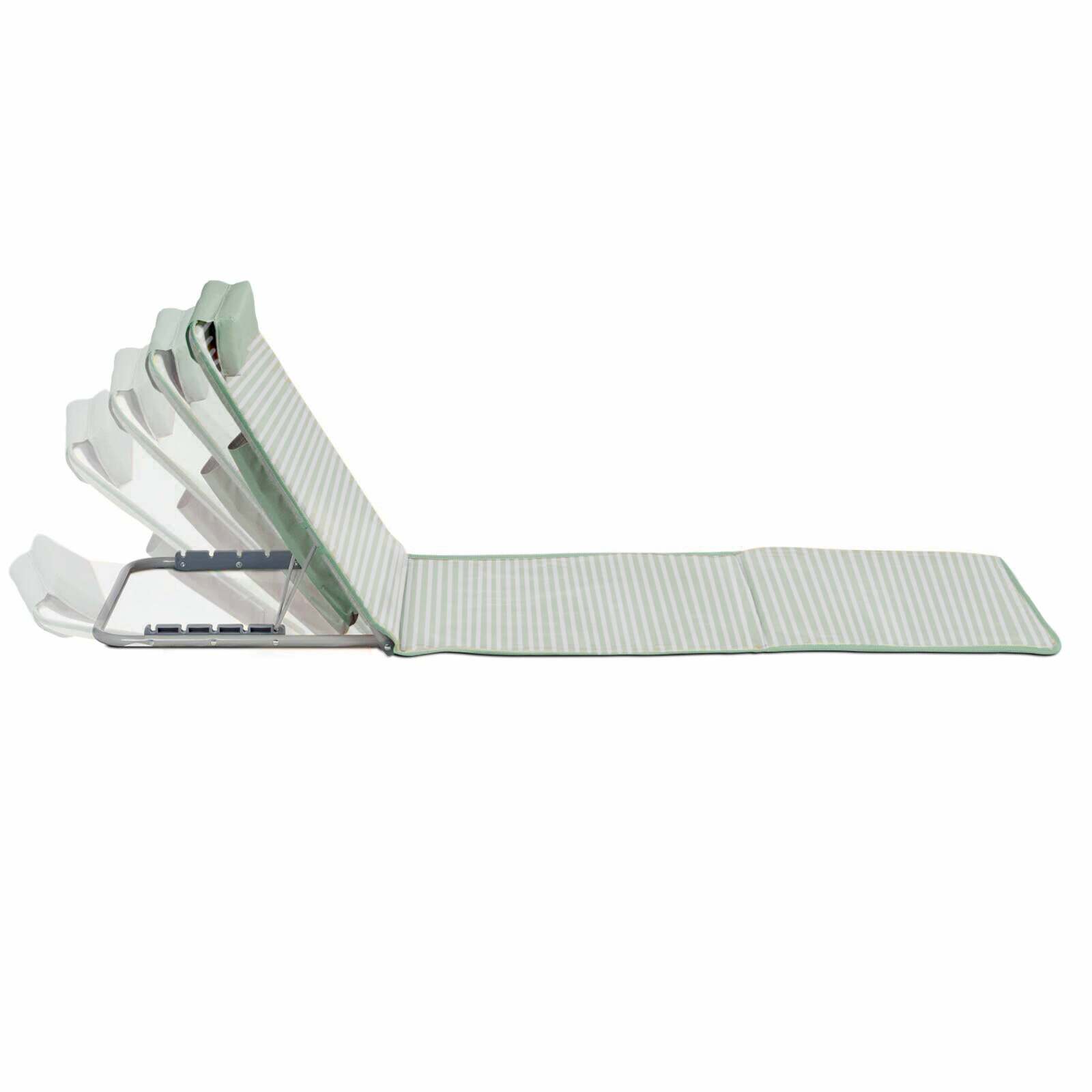 Set di 2 lettini da mare pieghevoli a righe reclinabili in 5 posizioni