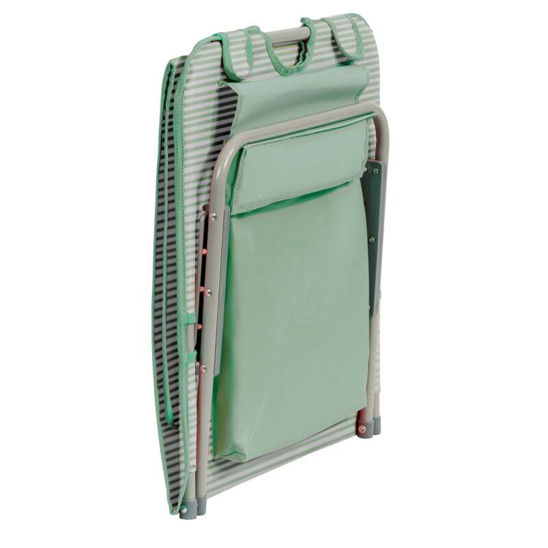 Set di 2 lettini da mare pieghevoli a righe reclinabili in 5 posizioni (4/7)