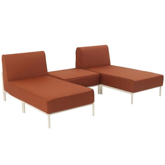 Divano modulare da esterno 2 posti con 2 chaise longue e 1 pouf