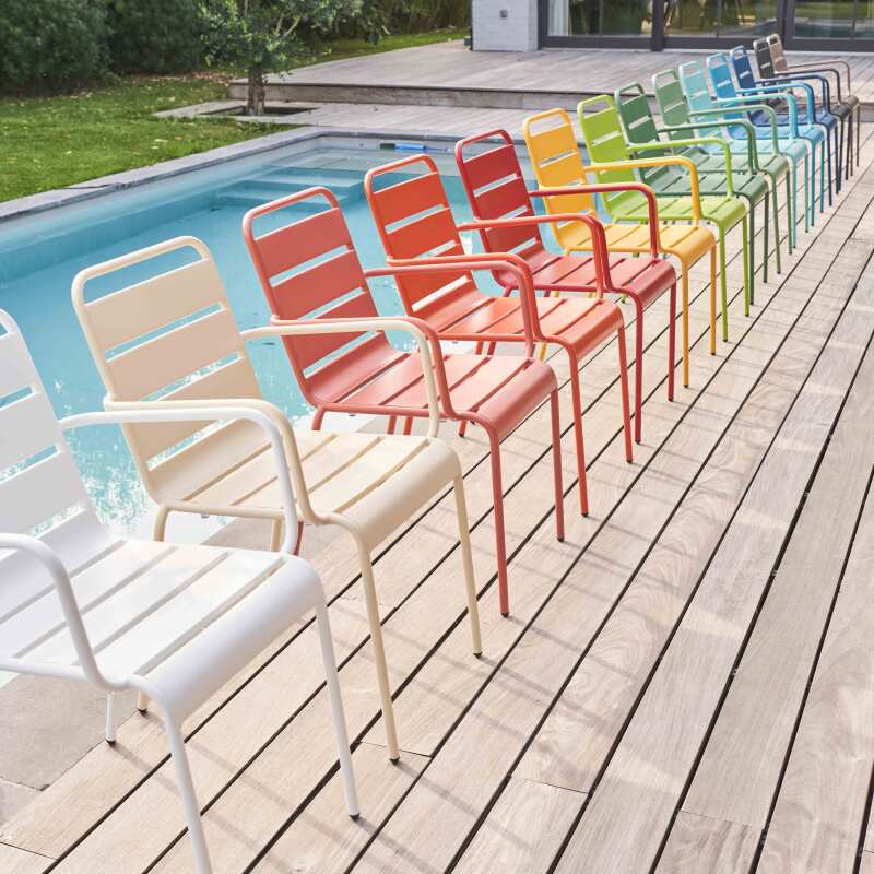 Sedia da giardino con braccioli in metallo (3/6)